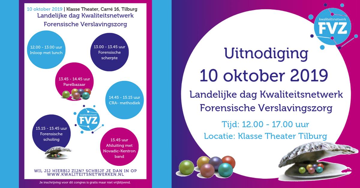 10 oktober is de landelijke dag Kwaliteitsnetwerk Forensische Verslavingszorg. Door en voor professionals in de forensische verslavingszorg, met thema’s als Forensische scherpte, CRA-methodiek en Forensische scholing aan bod.  Inschrijven kan nog: buff.ly/2l47Xcd.