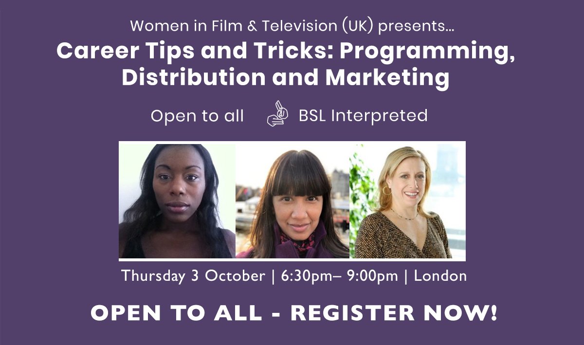 WFTV_UK's tweet photo. We're getting ready for our next #WFTVTipsTricks focused on Programming, Distribution and Marketing, #BSLInterpreted and kindly hosted by Women at @Disney, with Dayna Donaldson, Imrun Islam and Natalie Tandoh from @UKScreenSkills - register now ➡️ https://t.co/30YJG000TP https://t.co/tBfN5RKjvZ