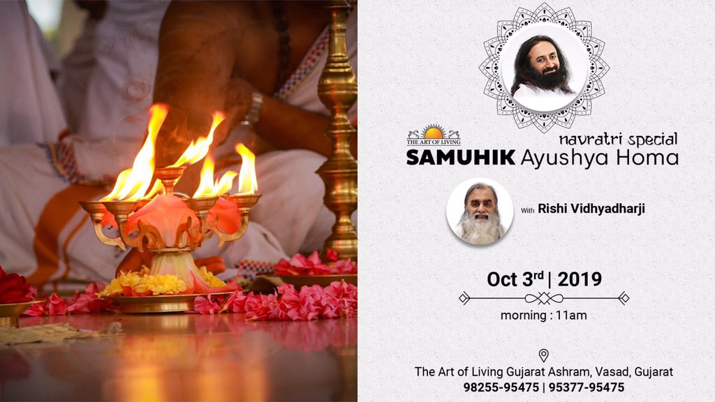 Rishividhyadhar's tweet photo. #Programs during “#Navaratri #Special” #Advance #Meditation #Program #AMP #Part2Program #ArtOfSilence in the month of #September / #October 2019 at #TheArtofLivingGujaratAshram, #Vasad, #Gujarat :
• 30th September-3rd October 2019.
Contact : +91 98255 95475 / 99097 95475. https://t.co/6948Jz7eRM