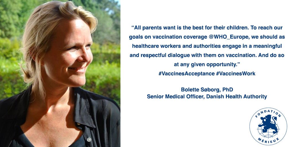 MerieuxFdn's tweet image. We’ve had lively discussions about #vaccineacceptance this year @LesPensieres. On our last day of this meeting with global experts, @BoletteBot @HealthcareDK outlines how a Danish national campaign to counter falling uptake rates tackled public concerns about HPV vaccination