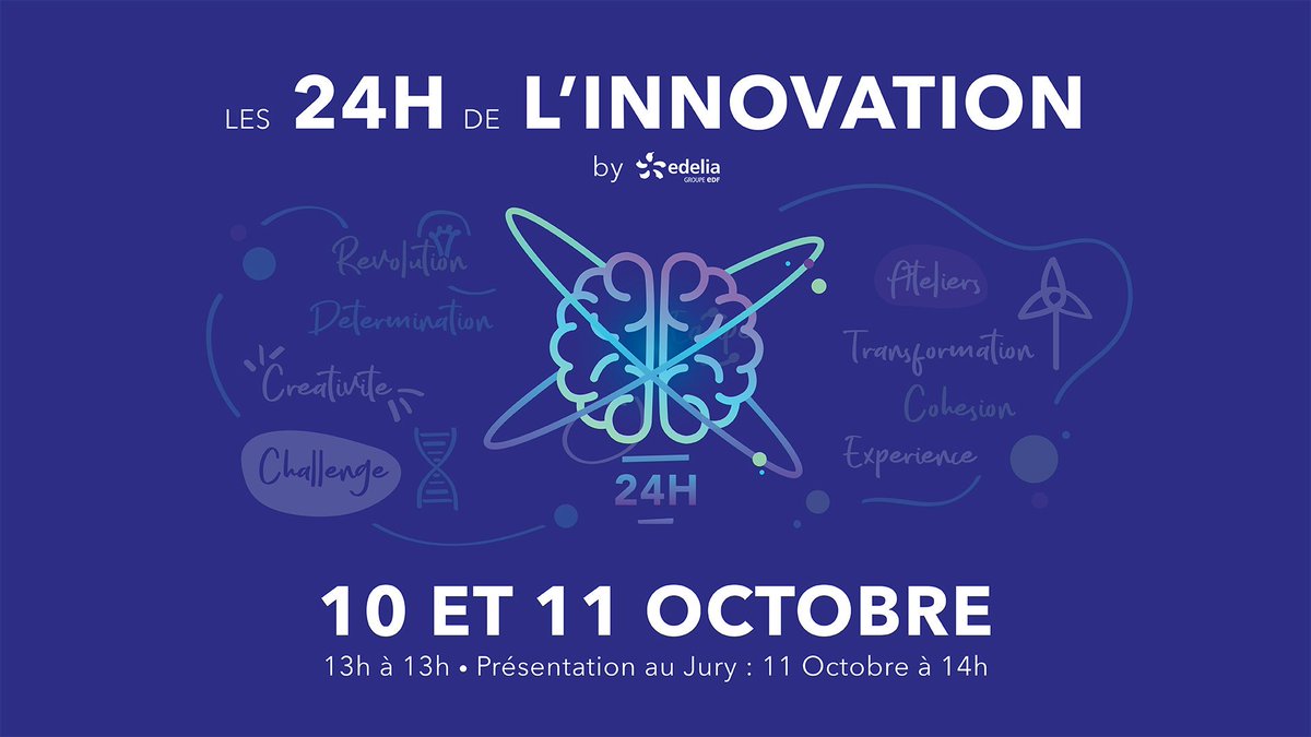 EdeliaGroupeEDF's tweet photo. #NEWS chez @EdeliaGroupeEDF!
Comme chaque année, nous organisons l'event de l'année chez Edelia 🥳:
Les 24h de l'Innovation 👉pendant 24h plusieurs équipes s'affrontent pour présenter LEUR projet innovant !
RDV le 10 et 11 octobre prochains😉!
#innovation #hackathlon #edelia https://t.co/uR5CtlEvg0