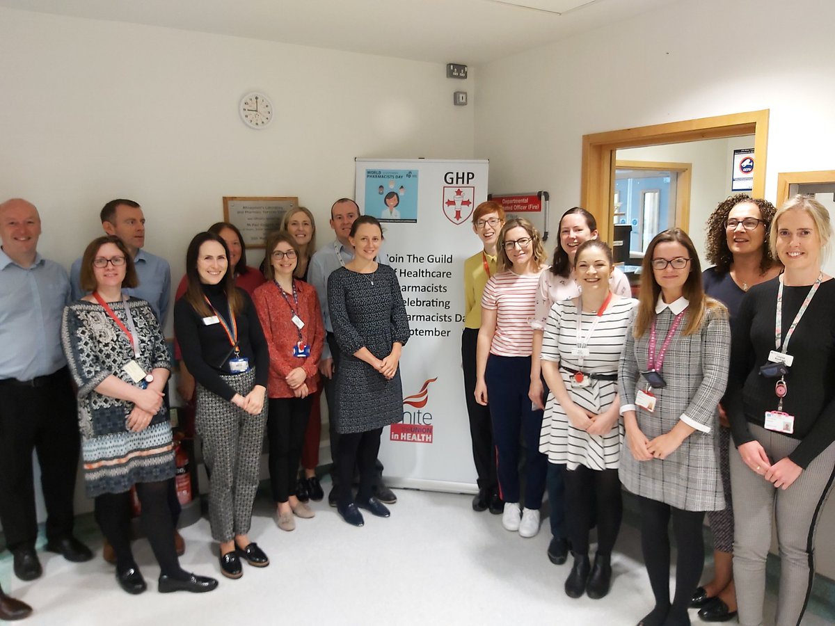 ScottBurnside17's tweet photo. @WesternHSCTrust pharmacists at Altnagelvin celebrating world pharmacist day today, often behind the scenes but a big part of patient safety. @unitetheunion https://t.co/AXbiH3CxQL