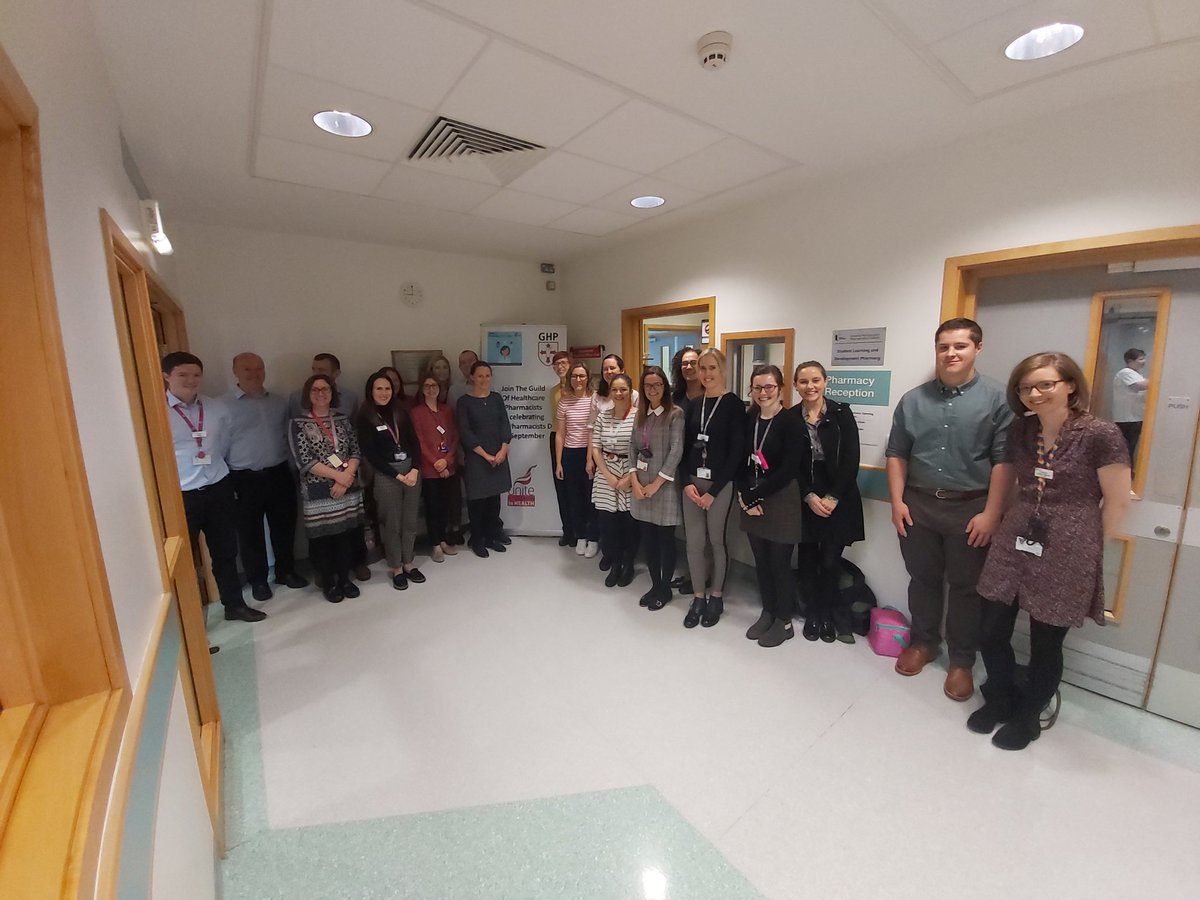 ScottBurnside17's tweet photo. @WesternHSCTrust pharmacists at Altnagelvin celebrating world pharmacist day today, often behind the scenes but a big part of patient safety. @unitetheunion https://t.co/AXbiH3CxQL