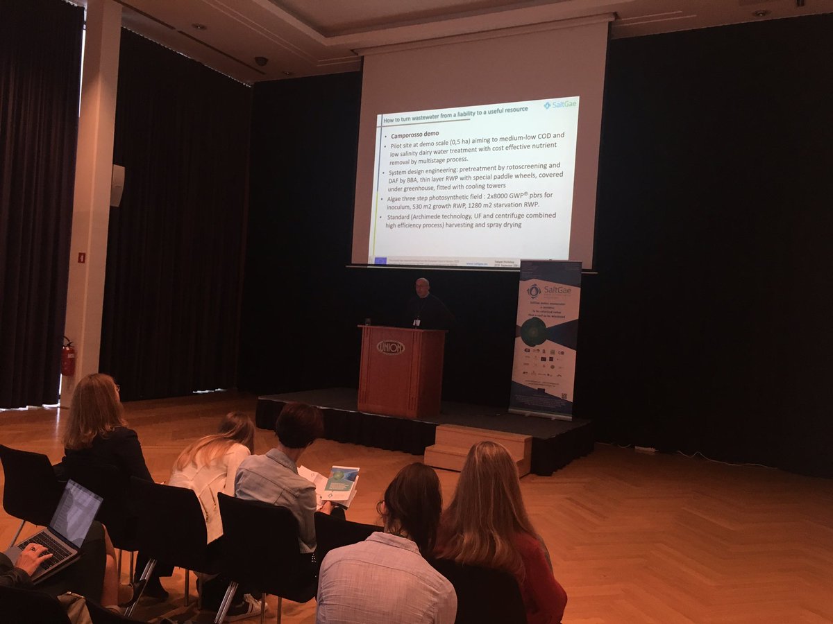 Now we give the floor to Silvio Mangini presenting the production process of #algae in Archimede demo site. #H2020 <a href="/EU_EASME/">EASME - Executive Agency for SMEs</a> #InvestEUresearch