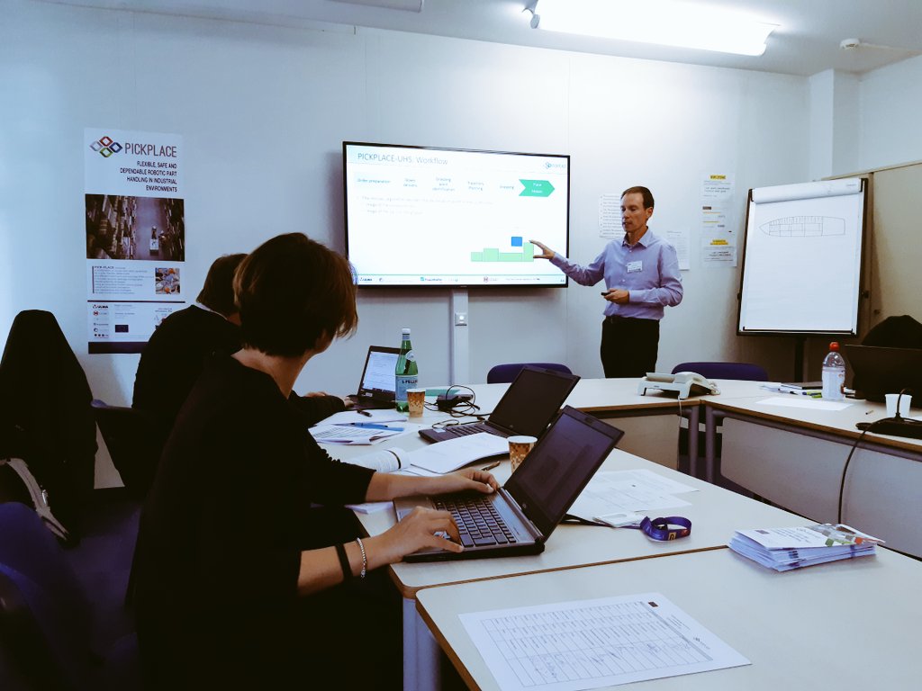 Pickplace_PRJ's tweet photo. π¨ IΓ±aki Maurtua from @IK4_TEKNIKER now summarizes the two #pilotscenarios that have been defined within #PICKPLACE project (ULMA and TOFAS) as well as expected progress beyond previous relevant #EUprojects, such as @EuRoCproject. #pickandplace #pickandpackage #EU2020 #EUresearch https://t.co/MblR3zrg7g