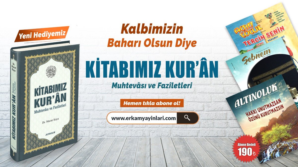 ALTINOLUK, huzurlu bir aile yuvası için Şebnem ve Altınçocuk ilaveleri ile her ay kalbin hayatından hayatın kalbine yaptığı yolculuğa sizi de davet ediyor. 
Abonelik İçin: erkamyayinlari.com