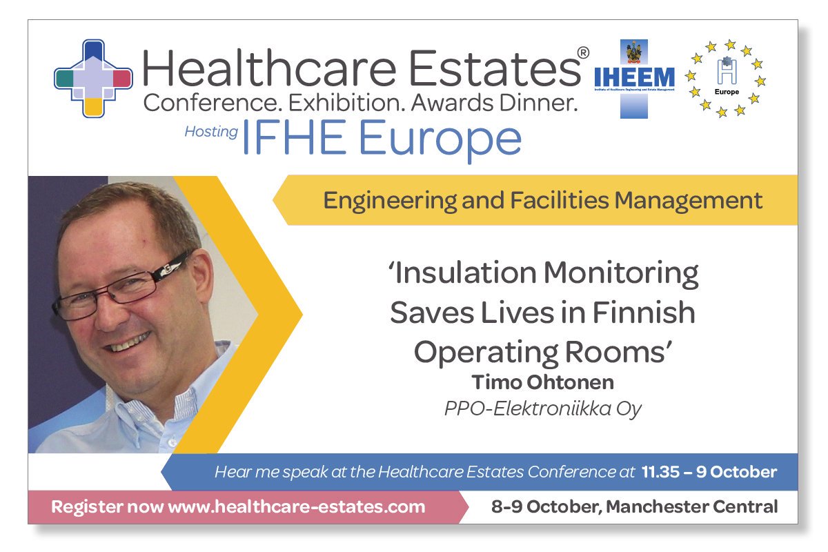 PPOFin's tweet photo. We warmly welcome you to attend our presentation on Wednesday 9 October! @HCEstates @IHEEM #electricalsafety #healthcare #hospitalengineering #Finland https://t.co/8BuPULQbtD
