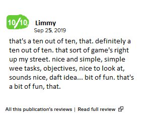 only review that counts. cheers