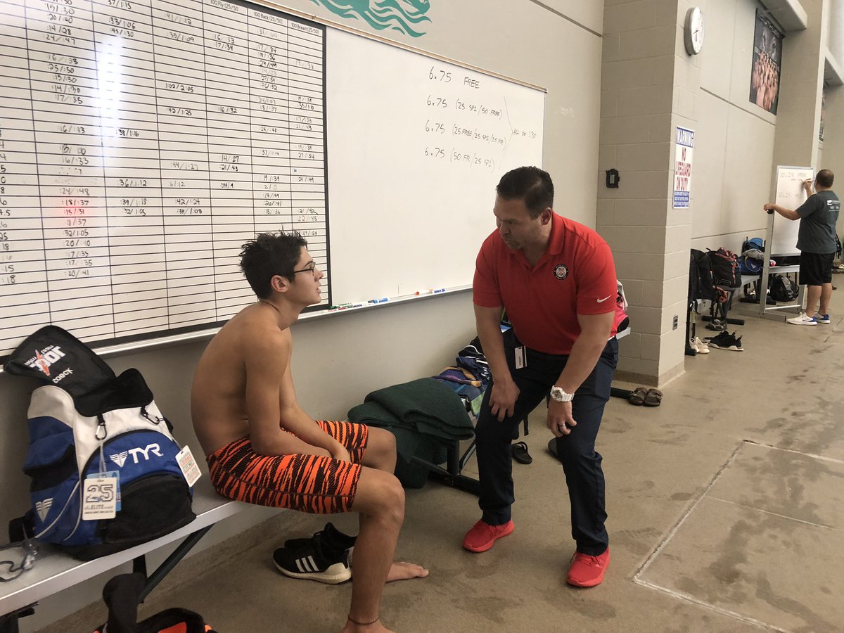 Dr. John Alm spending time with the Kansas City COOL Swim Team discussing sports performance with the athletes, as well as working with swimmers deck side. #physiatry #AAPMR #AAP #rehab #ACRM #KUSportsMed