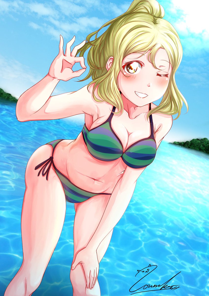 爽猫 Twitter પર 果南水着ver の鞠莉ちゃん完成です 一ヶ月もかかってしまったw 少し落ち着いたので ぼちぼちイラスト描いていきます よろしくです Lovelive Sunshine 小原鞠莉 Aqours