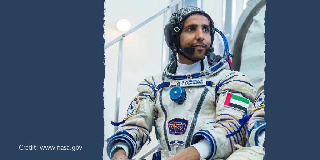 UAEMoralEdu's tweet photo. Today, the first #Emirati #astronaut will board the #ISS. #HazzaAlMansouri will takeoff to the ISS & will return to #earth after completing several #scientificexperiments. Hazza is taking with him symbolic items related to the #heritage, #culture, & #history of the #UAE. https://t.co/KVS6lLWrj5