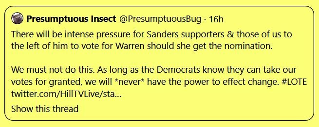 askboomer1949's tweet photo. 2016
#BernieSanders learned nothing.
#BernieSandersCampaign learned nothing.
#BernieSandersSupporters - what did they learn?
You decide
#NoDINO #NoDINOSanders #Democrats #ElizabethWarren #ElizabethWarren2020 #Harris2020 #Buttigieg2020 #Castro2020 #Booker2020 @DNC #BSBadJudgment https://t.co/RtkgQumghL