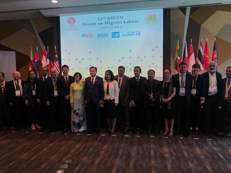 annaengblom's tweet photo. We are very very proud to announce that the 12 ASEAN Forum on Migrant Labour, hosted by the Gov of Thailand and ASEAN-ACMW, has kicked off today in Bangkok. This year it will discuss the Future of Work and Migration. #12AFML https://t.co/mIAJ3gEA3c https://t.co/355IjPt4ja
