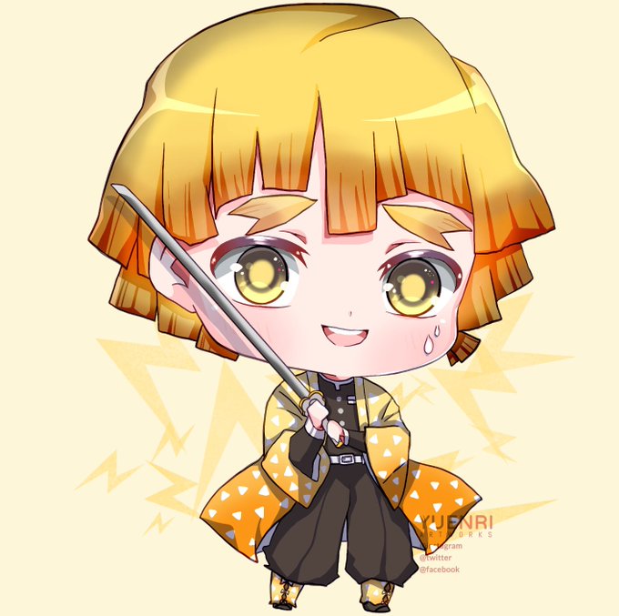 EUJIN → Fanfes @ FH02!✨さんがTwitterに投稿した我妻善逸(鬼滅の刃)のイラスト。