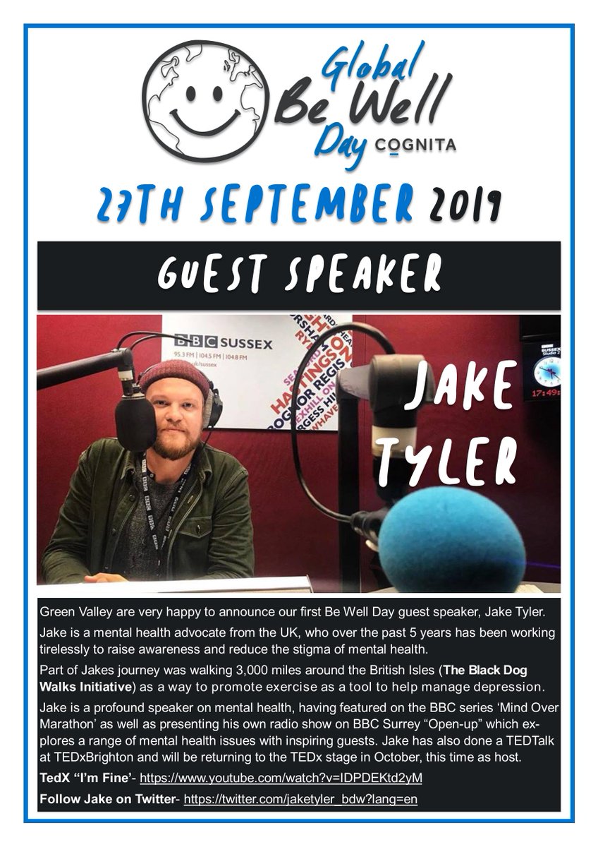 #CognitaGBWD is just 2 days out. The activities program is sorted for the day. We are especially excited to hear a talk from Mental Health advocate @jaketyler_bdw on how he manages his own mental health through exercise! #BlackDogWalks
