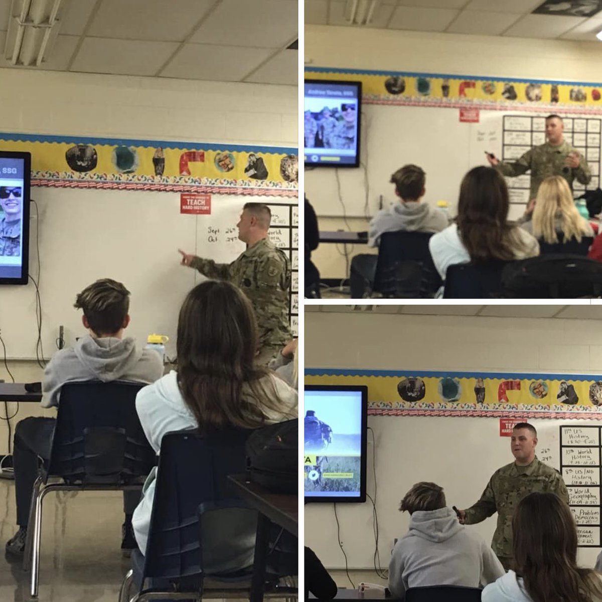 NDARNGRecruit's tweet photo. Just another day in the boots of an Army National Guard recruiter! We always enjoy speaking to the future leaders of this organization. Thank you for the opportunity 👍 #NDARNG #NationalGuard #WeDoStuff #Benefits #WeLoveWhatWeDo #Like #Share #Comment #Follow @NDNationalGuard https://t.co/gi2YUFDDJL