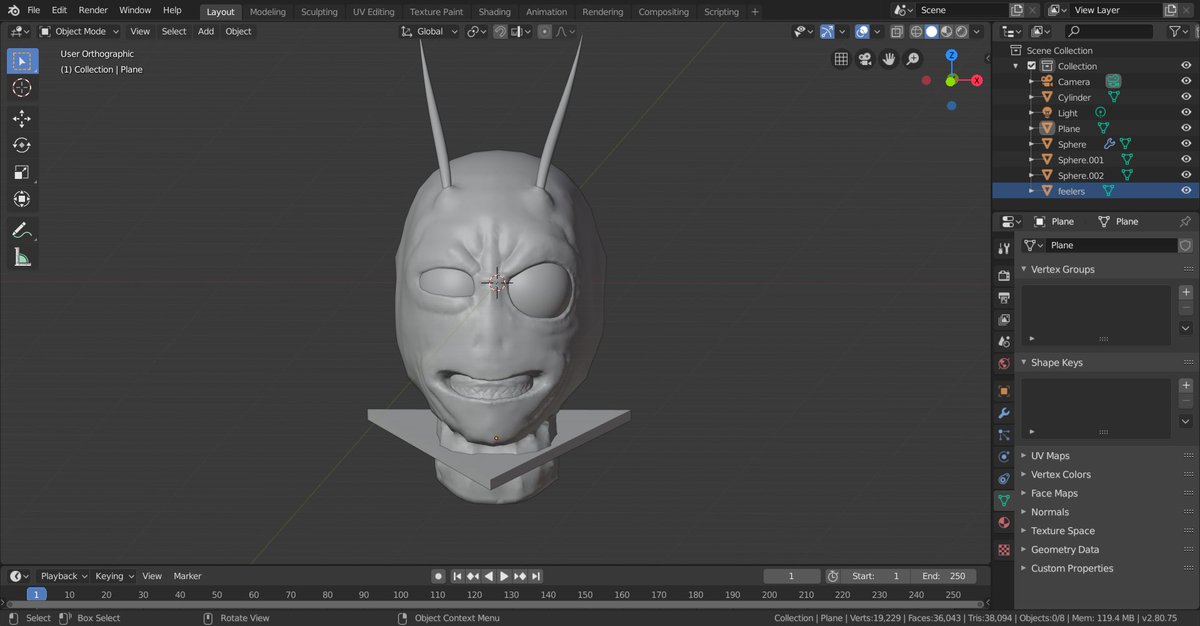 SCUBAGreg123's tweet photo. I thought I would do my own version of Invader Zim. This a really easy sculpt. #invaderzim #irken #dibmembrane #blender #blender3d #cgi #cgiart #cgiwork https://t.co/tyy6hUNjq8