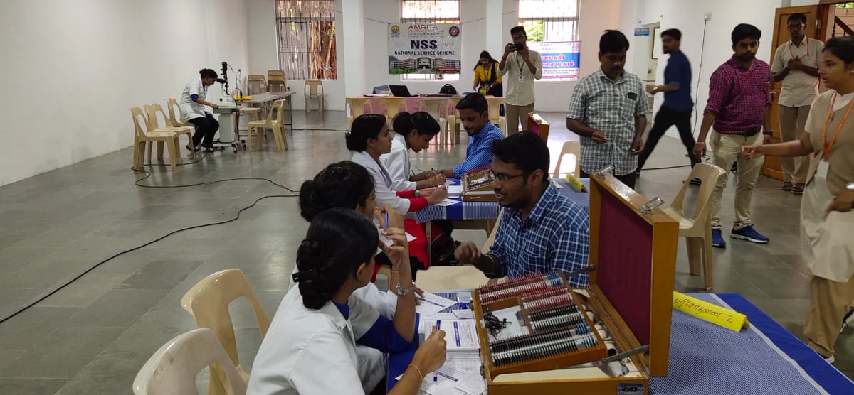 NSSChennai's tweet photo. Free Eye Checkup Camp and Eye Care Awareness programme at amrita university & jointly conducted by #Visionclub, #NSSChennai and Lotus Eye hospital Coimbatore, Tamil Nadu.
@YASMinistry l @_NSSIndia l @KirenRijiju l @RijijuOffice l @PMOIndia https://t.co/qmyKt7hD8h