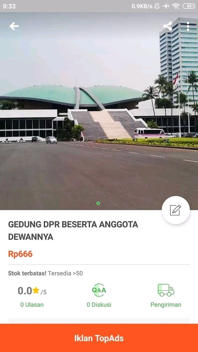 Gedung DPR RI dijual