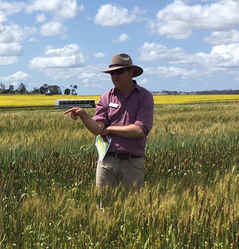 SJB_Ag's tweet photo. 2nd stop Day 2 on #CurtinAgTour learning about frost susceptibility in wheat and barley - how to recognise frosted grain, running trials to manage seasonal variability, managing stubble load and more. Thanks @ben_biddulph and @bec_jenkinson https://t.co/XKGa1sRJV6