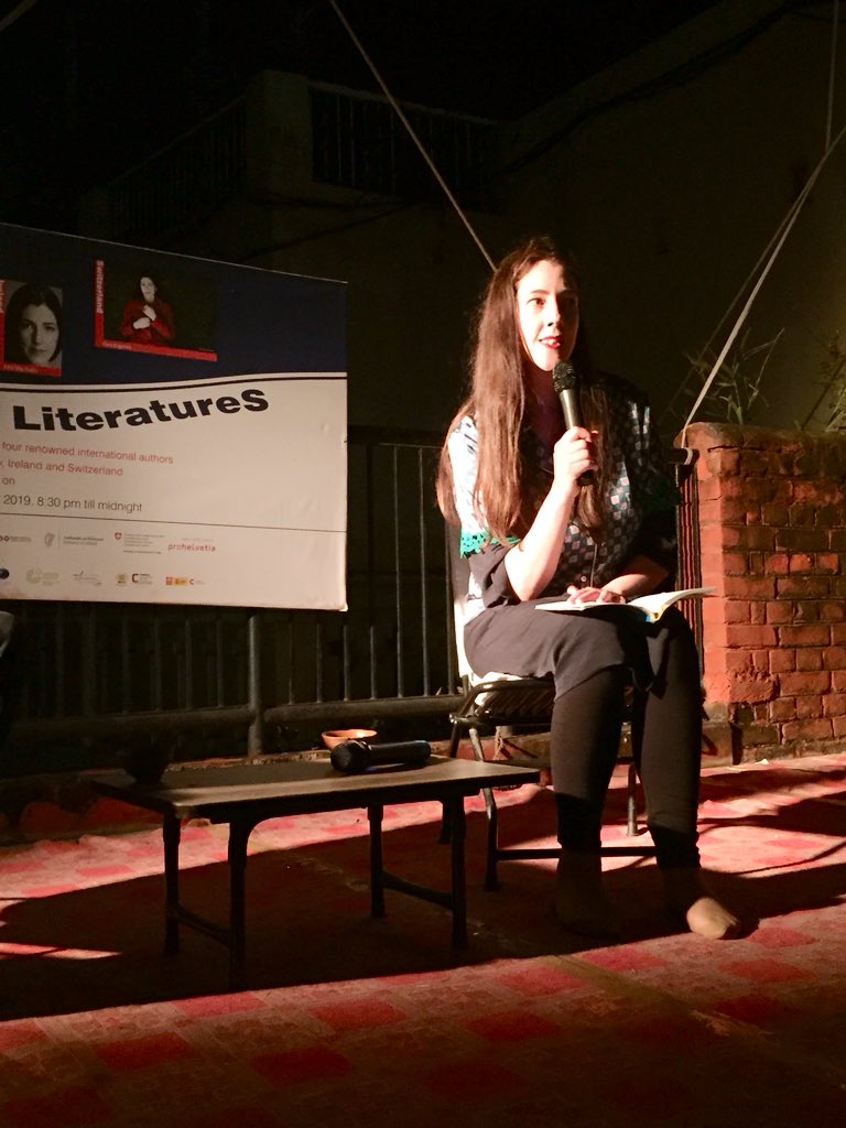 IrlEmbIndia's tweet photo. Magical #LongNight19 in #Varanasi with readings in Hungarian, German and Irish from 3 fantastic female European authors.
Wide ranging discussions on gender roles, the sense of belonging and the challenges of the creative process #EuropeanLiterature #EuropeanDayofLanguages https://t.co/yIjPoJtlPE