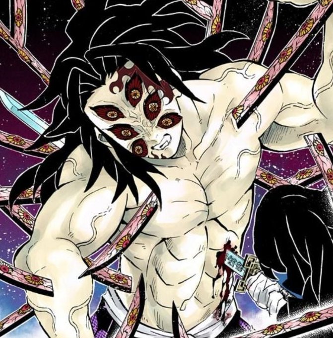 ジエルクスさんがTwitterに投稿した黒死牟(鬼滅の刃)のイラスト。