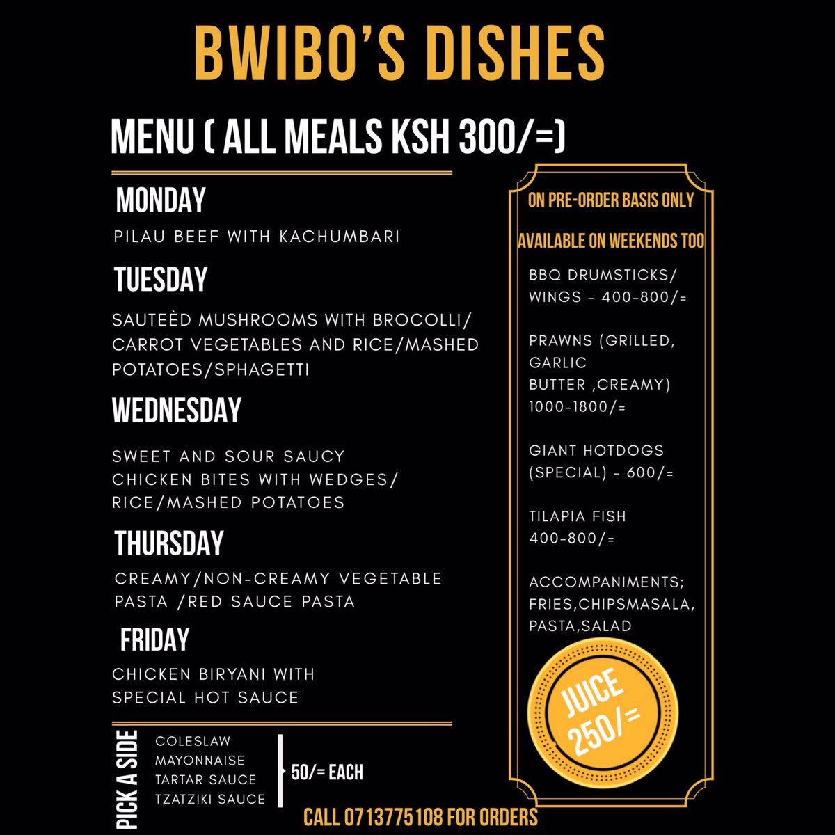Bwiborestaurant's tweet photo. Here is my current food menu for daily deliveries to your home /offices /or place of your choice 🔥🔥😊 https://t.co/QpGK5Brr8K