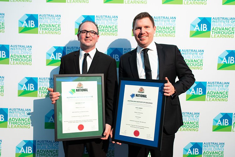 BesixWatpac's tweet photo. Congratulations to Watpac Project Managers, Michael Kilcar and Nick Limbrey, who were both recognised by the Australian Institute of Building's 2019 National Professional Excellence in Building Awards. https://t.co/9SysO81XJh

#Watpac #Construction #AIB #celebratingexcellence https://t.co/F0npyVIx6I