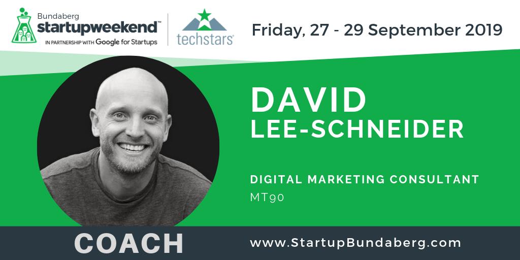 Meet David Lee-Schneider, Startup Weekend Coach - Learn more about David, his advanced digital marketing work, and get your tickets today to Startup Weekend Bundaberg 2019, this weekend 27 - 29 September! - buff.ly/2m7RzYo
#swbundy2019 #swbundy #techstars #startupweekend