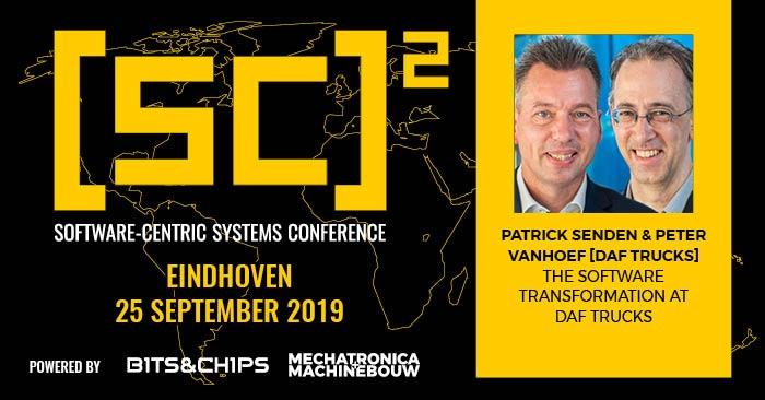 DAFTrucksJobs's tweet photo. The Software-Centric Systems Conference is held today. Employees of the DAF Embedded Engineering Department will present about 'The Software Transformation at @DAFTrucksNV ' and discuss the challenges to get known as a software company in @Brainport_ehv . #SCSC19 #daftrucks https://t.co/2MYhgHqViM