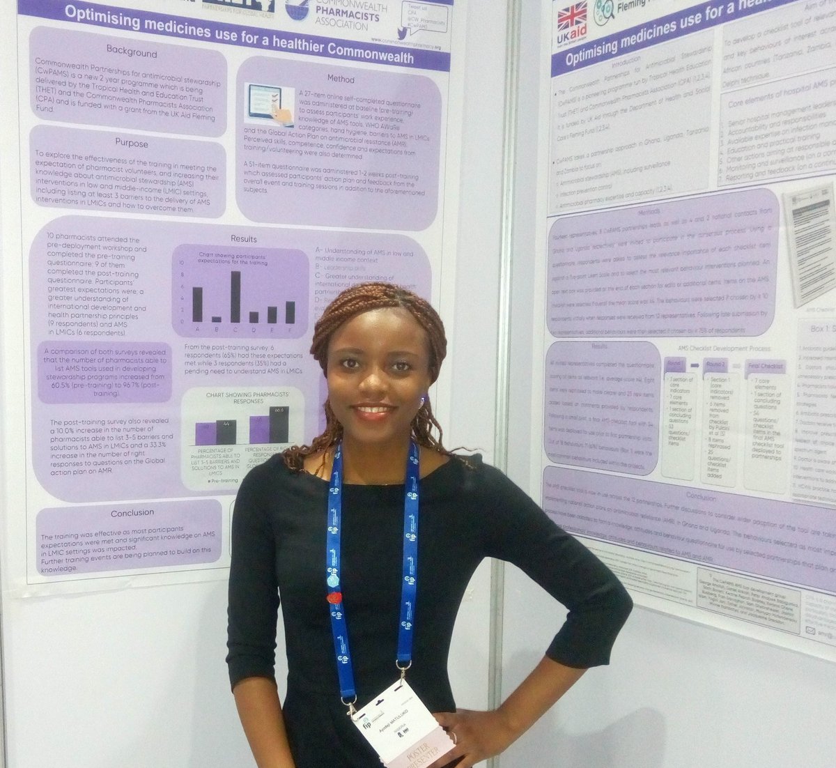 Check out our #Commonwealth work today during the poster sessions @FIP_org #FIPcongress #fip2019 #CwPAMS we are proud of our #AMR intern @AyodejiMatuluko - nominated for best poster award - well done ! @DrDianeAshiru @ReturnoftheVIC