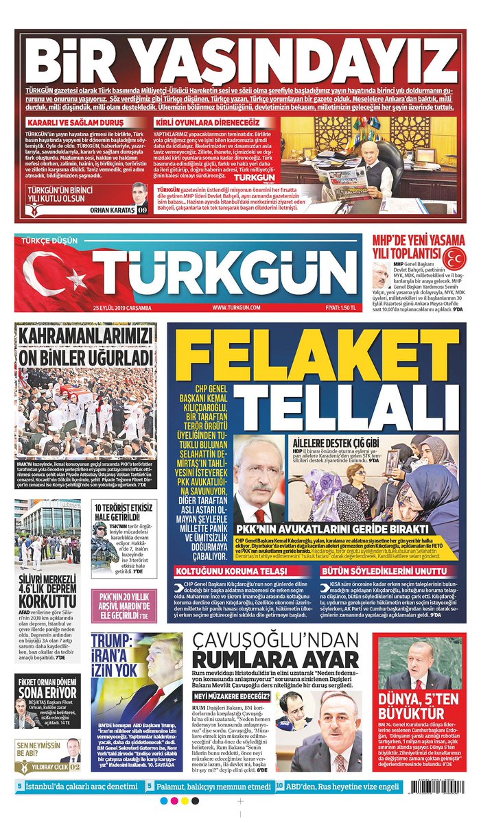 TurkgunGazetesi's tweet photo. Gazetemizin 25 Eylül 2019 Çarşamba baskısını inceleyebilirsiniz... #Türkgün #TürkgünGazetesi #Türkgünolduk1olduk https://t.co/Whb6kI4GIZ
