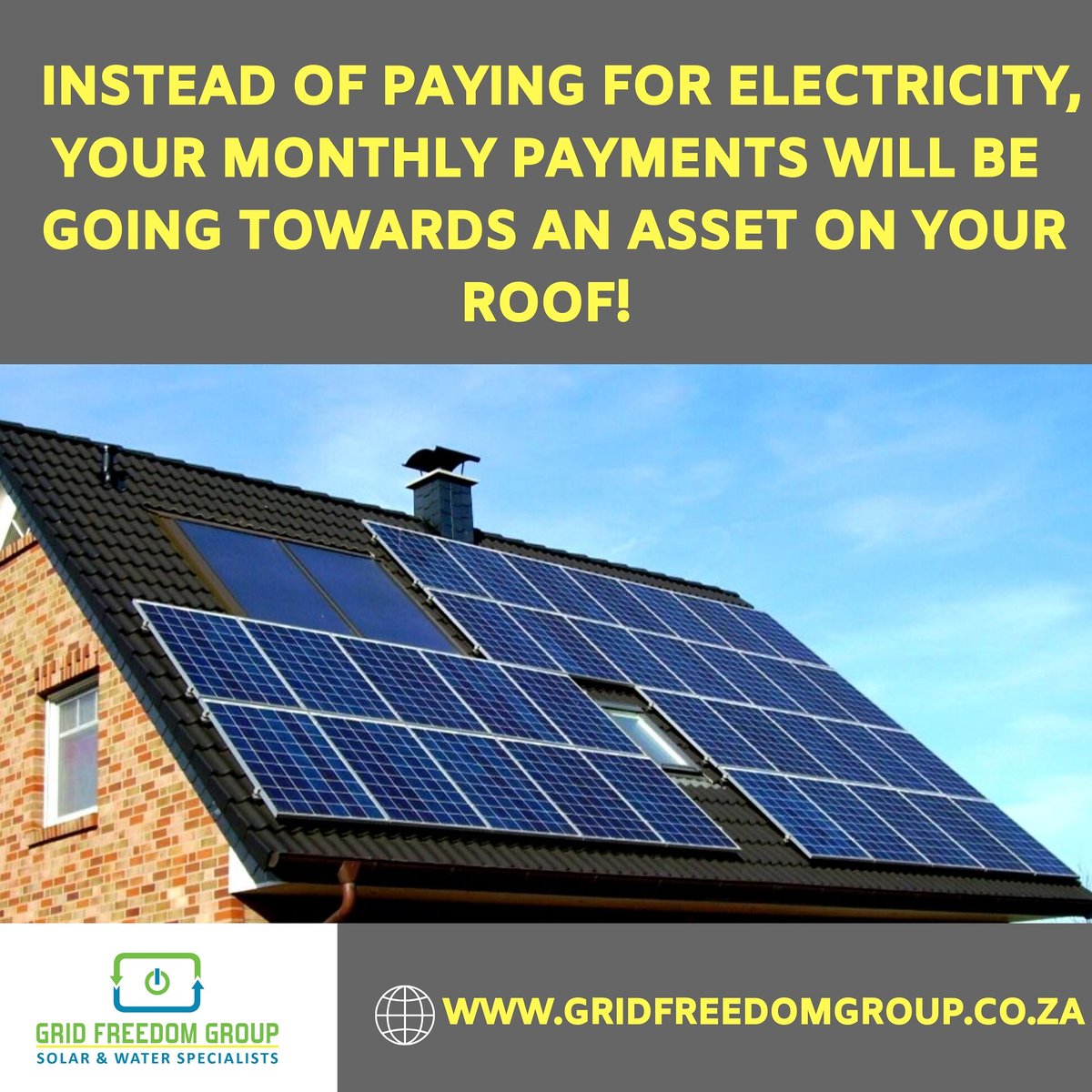 group_grid's tweet image. The advantages of going solar are phenomenal! ☀️

Contact us:
031 940 3961📞
Sales@gridfreedom.co.za💻
gridfreedomgroup.co.za 🌍
#solar #solarcompany #investments #solararray #solarsystem #solarenergy #solarpv #solarpower #gogreen #greenenergy #passionate #sustainability #assets