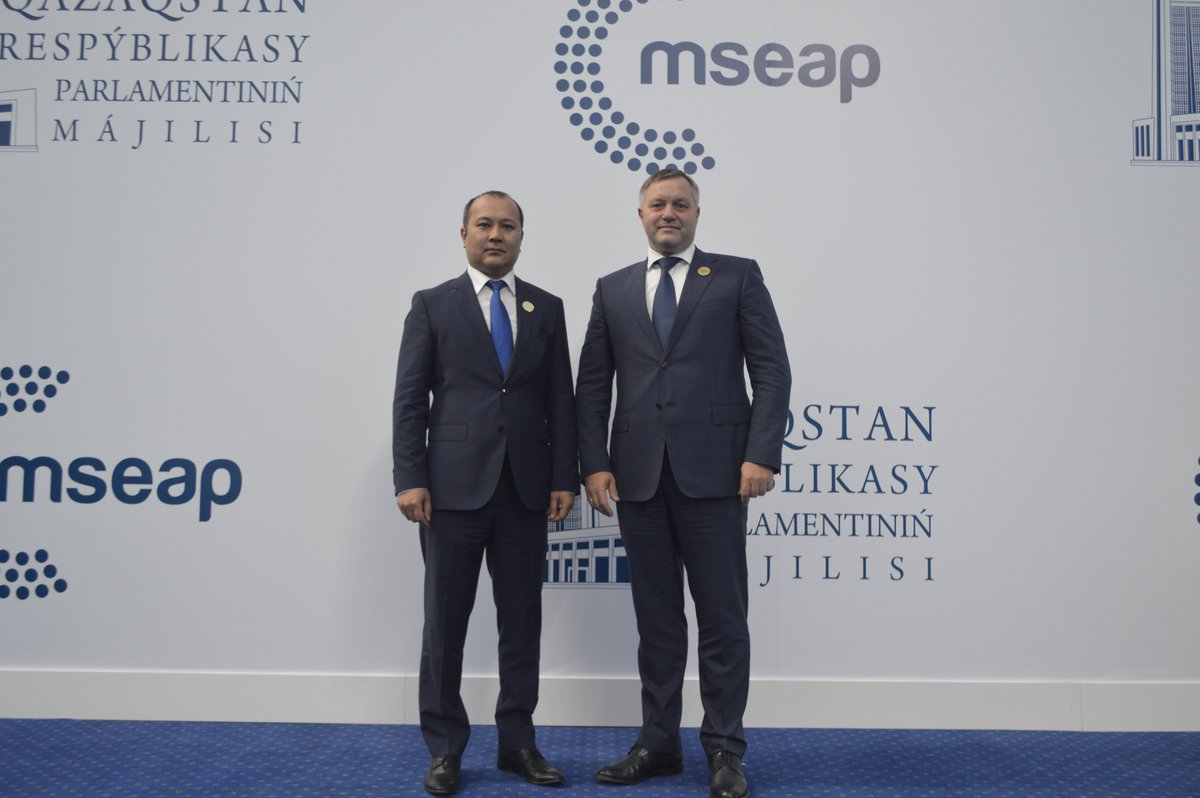 TURK_PA's tweet photo. On the sidelines of 4th #MSEAP in Nur-Sultan, Secretary General Mr. Altynbek Mamaiusupov met with Mr. Dmitriy Kobitskiy, Secretary General of IPA CIS. Parties discussed closer #cooperation between two organizations and exchanged views on issues of mutual interest @iacis_official https://t.co/39Mgac4pba