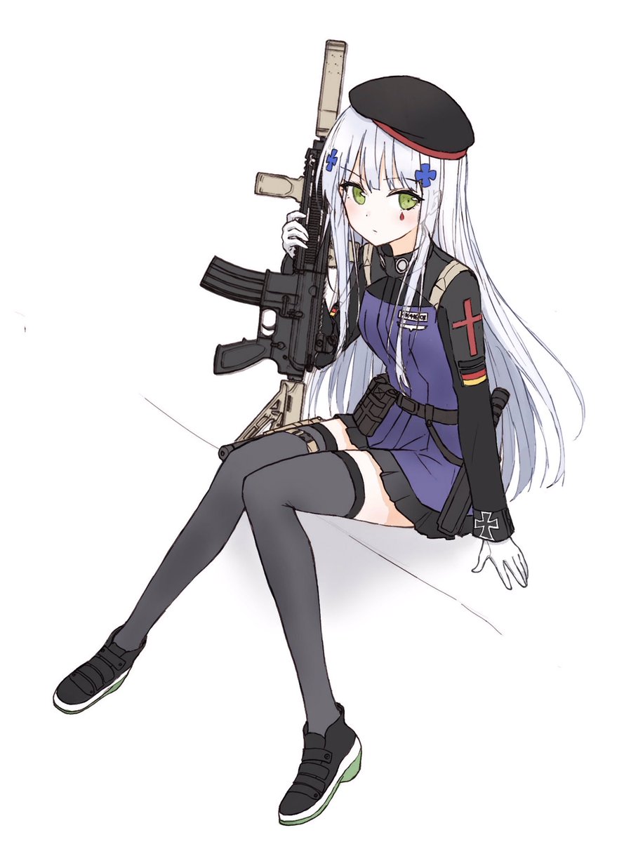 HK416(少女前線|ドルフロ) 「#少女前线
#ドルフロ

前描いてた416 ちゃんに色塗った 」|輕歩🔞のイラスト