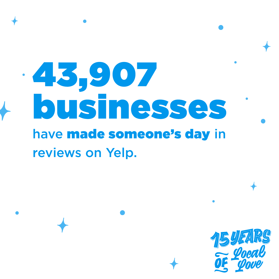 UtahYelp's tweet photo. Since 2004, people have shared 40+ million words of love and gratitude on Yelp, and 1.6 million businesses have been thanked. Read more about the countless stories here: https://t.co/YESuo6tvdY. #Yelp15 https://t.co/8Znz7hlxBm