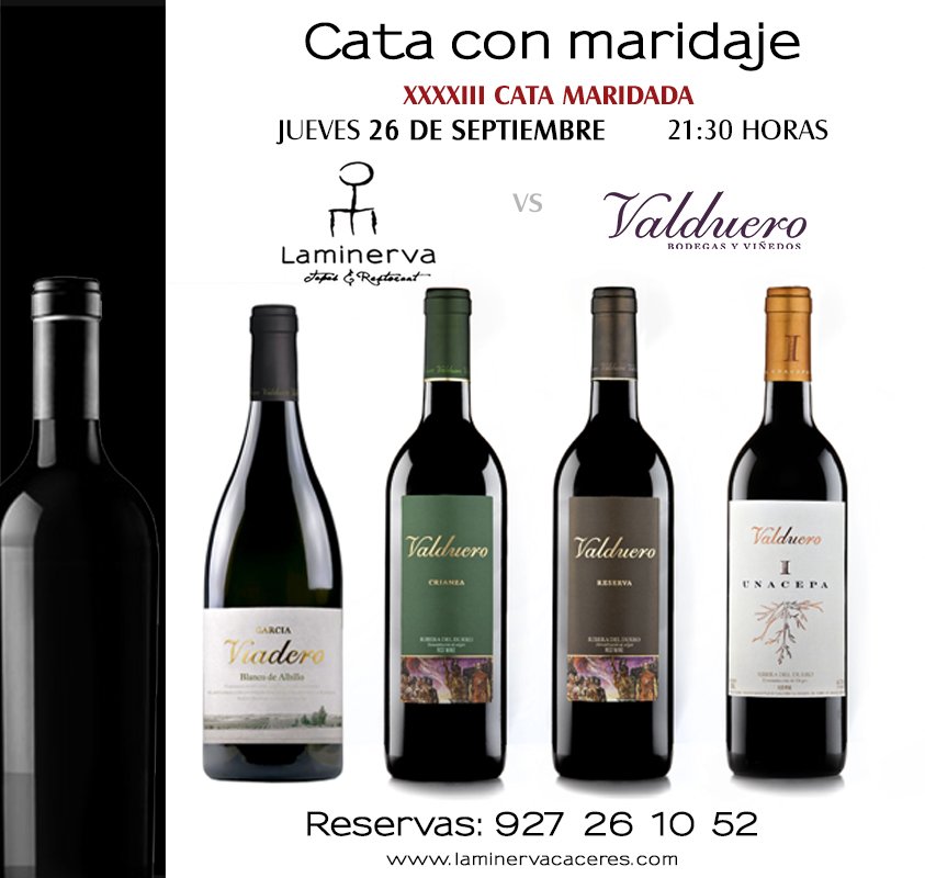 LaMinervaCC's tweet photo. El jueves 26 de Septiembre a partir de las 21:30 h celebraremos otra de nuestras habituales #CatasMaridadas. 

En esta ocasión trata de una cata maridada de Bodegas Valduero en la que presentaremos estos cuatro magníficos vinos. Reservas llamando al 927 26 10 52.

#LaMinerva https://t.co/8662XlK6JS
