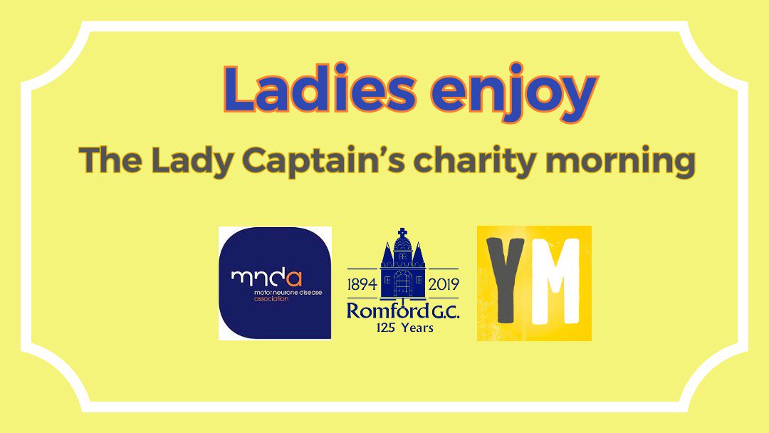 Romfordgolfclub's tweet photo. All the best for our Lady Captain with her charity morning #raiselotsofmoney @YoungMinds @MNDPatients #charity https://t.co/xbf9esaUfS