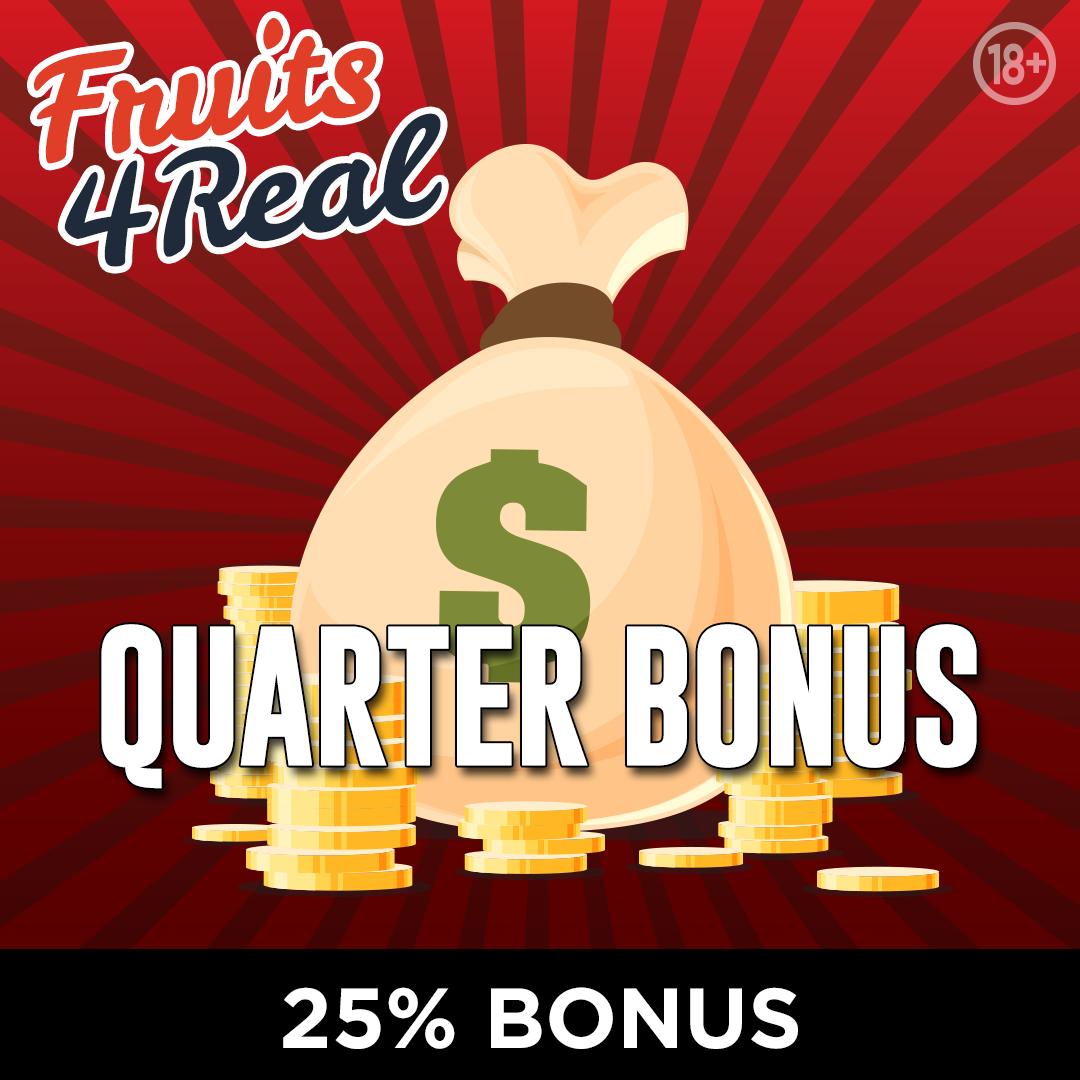 fruits4real's tweet photo. Get your hands on today's #QuarterBonus! How does it work? It's simple. Deposit €/$20 or more, and get a 25% Bonus! Find out more: https://t.co/J5hSKrzJiJ
|18+|
*T&amp;Cs Apply. 
#fruits4real #casino #igaming #casinobonus #bonuses #midweekbonus #wednesday https://t.co/bpTBx8NZxZ