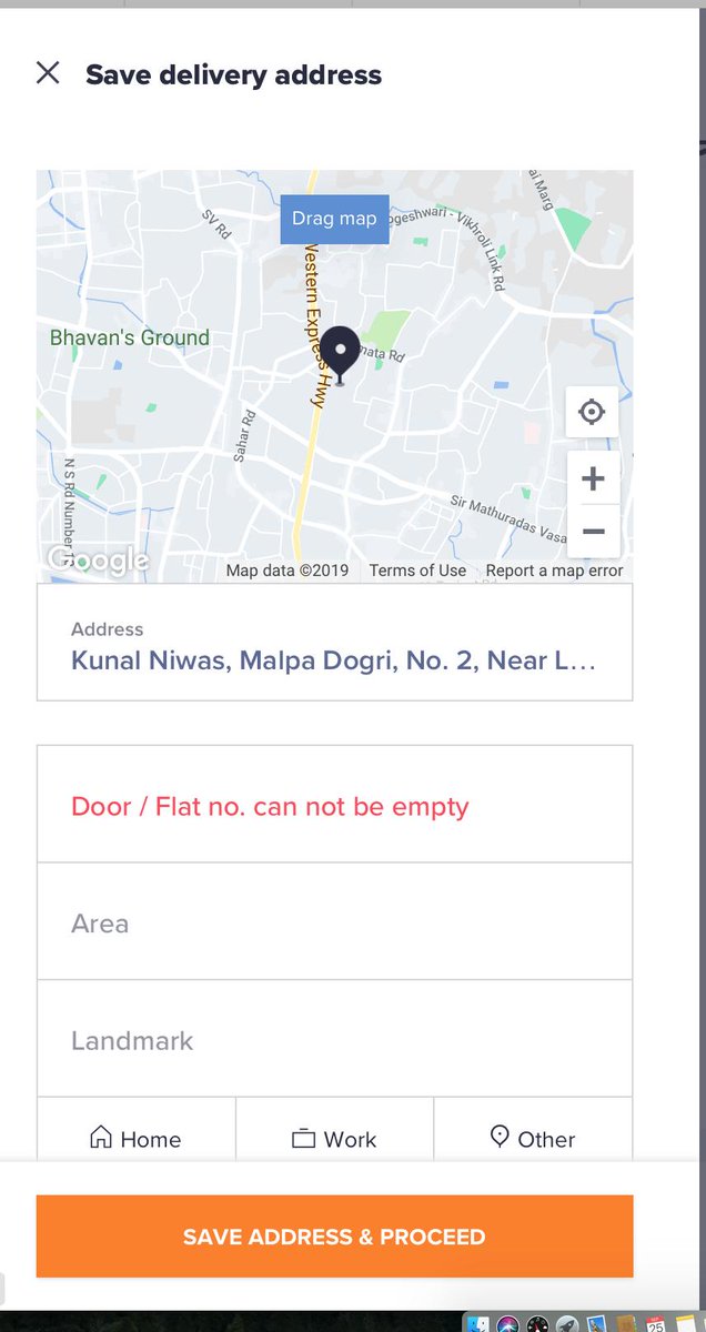 ksonecha's tweet image. @swiggy_in : Please get your Adding a new address section corrected on the web. I can only drag my location on the map but unable to search it. Every time i have to go to app to add a new address. #UXImprovements.