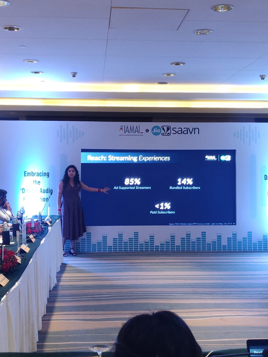 IAMAIForum's tweet photo. #DigitalAudioRevolution #Mumbai #Update

@suhani13790 at today's discussion on embracing Digital Audio Revolution. 

Stay tuned for more updates on #Thoughtleadership Series presented by IAMAI and @JioSaavn https://t.co/ySvpRCckvf