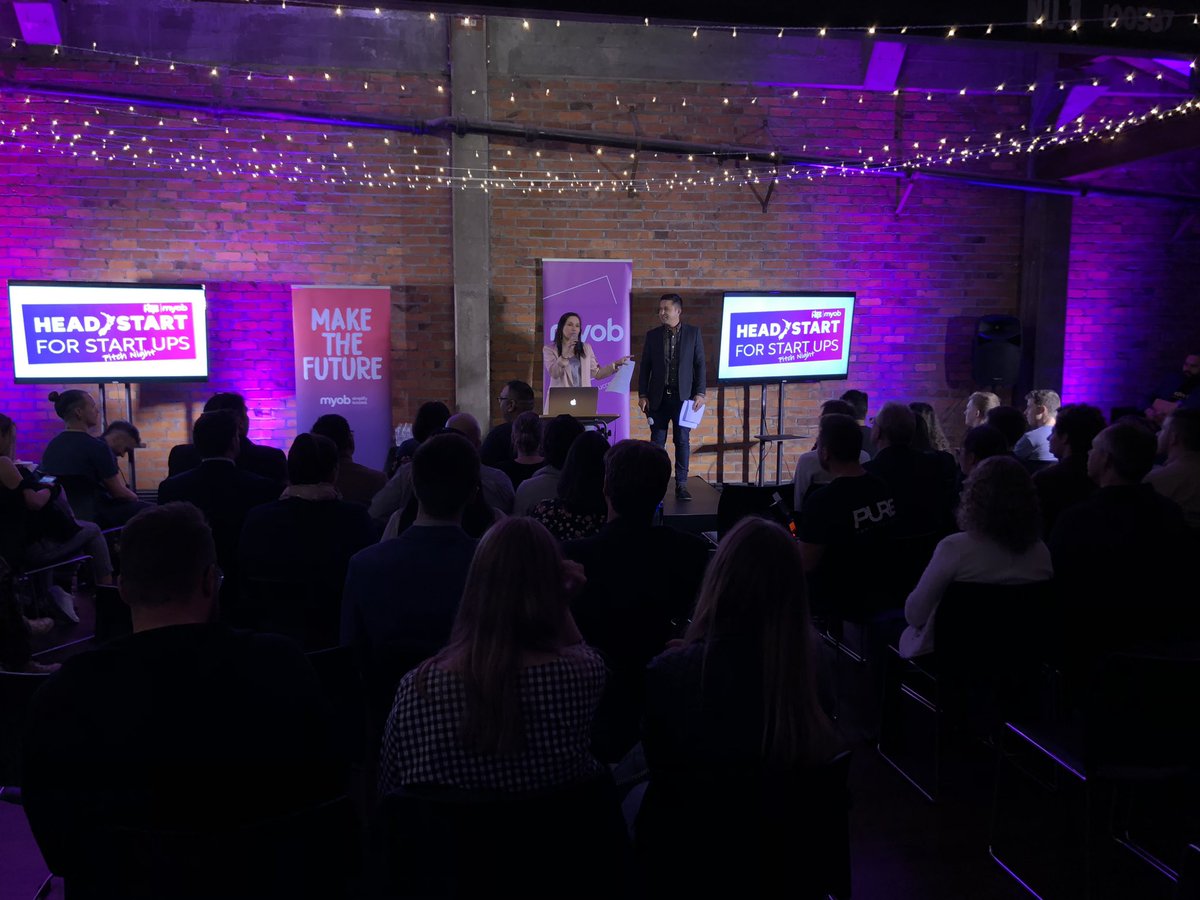 MYOB's tweet photo. #HeadStartForStartups is underway with Stay Native & The Smile Initiative coming in hot! ๐ฅ๐ฅ https://t.co/Roc283xlgI