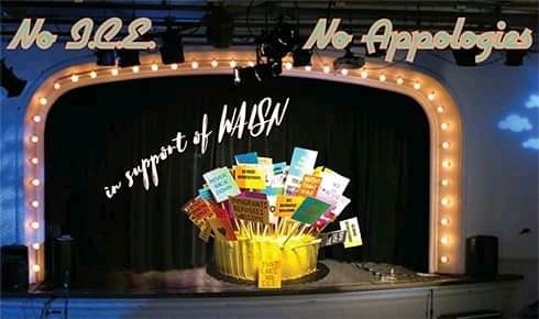 RevStage's tweet photo. This Sunday, 7 PM at Washington Hall, join us and our friends including Depth175, Third Eye Bling, DJ Neebor, Jamel Moxey and Ready Ron Beats, and Black Magic Noize, and help us celebrate one of our worker-owners' birthday and raise money for WAISN! No ICE, No Apologies! https://t.co/YXNnenjGRb