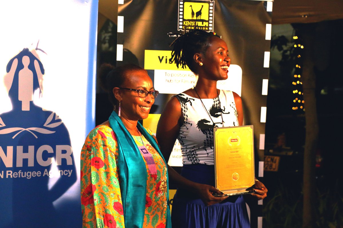 filmaidkenya's tweet photo. #TB to when @UNHCR_Kenya Rep @Fathiaabdalla presented the award for BEST FICTION FILM to @FilmAid graduate @CatherineNatii2 during FilmAid's Film Festival 2019 #FAFF2019 π https://t.co/iVJ8BXjJVo