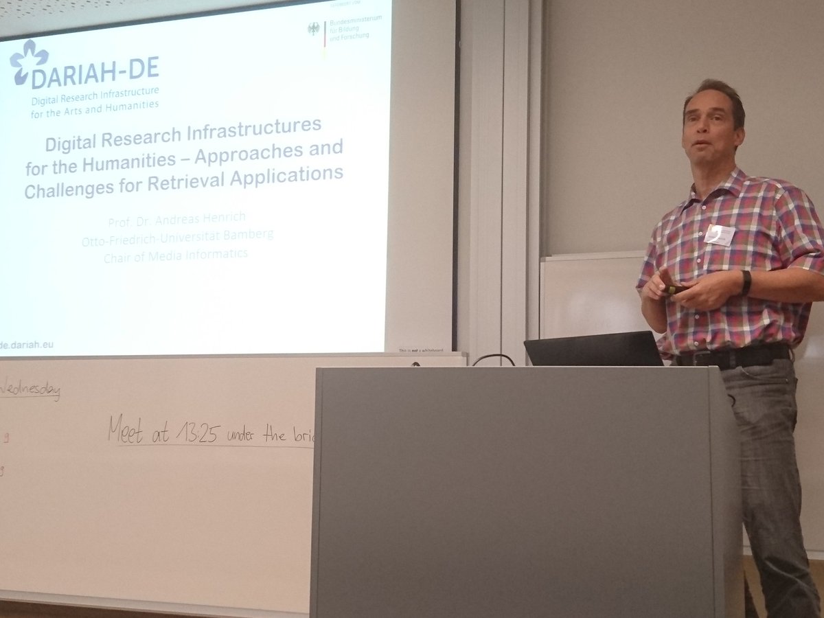 RalfSchenkel's tweet photo. Andreas Henrich now giving a tutorial on IR for the Digital Humanities #ASIRF https://t.co/VD370IHZEJ