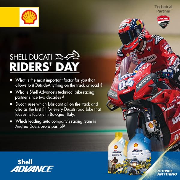 BikersforGood's tweet image. While we paint our feed RED, here's a chance for you too be part of the #BFGsquad.
Just answer the questions above, tag @bikersforgood @shell_india and use the hashtags #OutRideAnything #ShellAdvance #ShelllDucatiRidersDay
3 right answers win. To be announced on 27th Sept, 2019.
