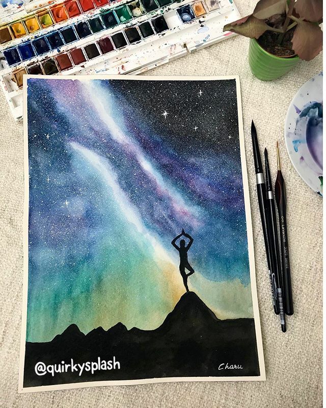 QuirkySplash's tweet photo. One of the galaxy painting I exhibited in the recent art show .
.
.
.
.
.
.
#watercolor #watercolorpainting #waterblog #watercolor_art #watercolor_daily #watercolor_guide #watercolor_gallery #watercolorist #watercolorartist #galaxy #creative #everydayart #painting #sketchboo… https://t.co/sWJjzRIU0o
