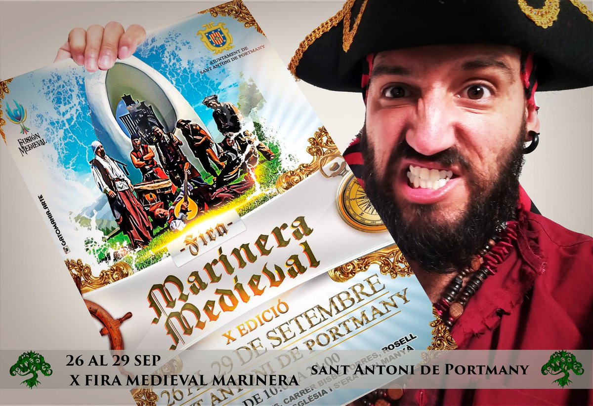 _Treefolk_'s tweet photo. ☠ Los piratas de #treefolk desembarcan este jueves en Sant antoni de portmany, ibiza, para amenizar su fira marinera medieval.
#treefolk #differentfolk #música #gira2019
#medieval #mercado #medievo #música #folk #ibiza #piratas #marinero #baleares #eivissa #otoño https://t.co/lN9B9uKpNe