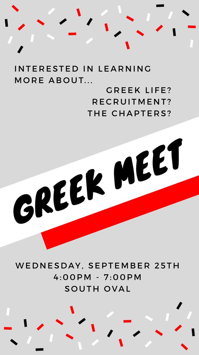 Come out to the south oval between 4-7pm today and learn about the Greek orgs at Ohio State!!