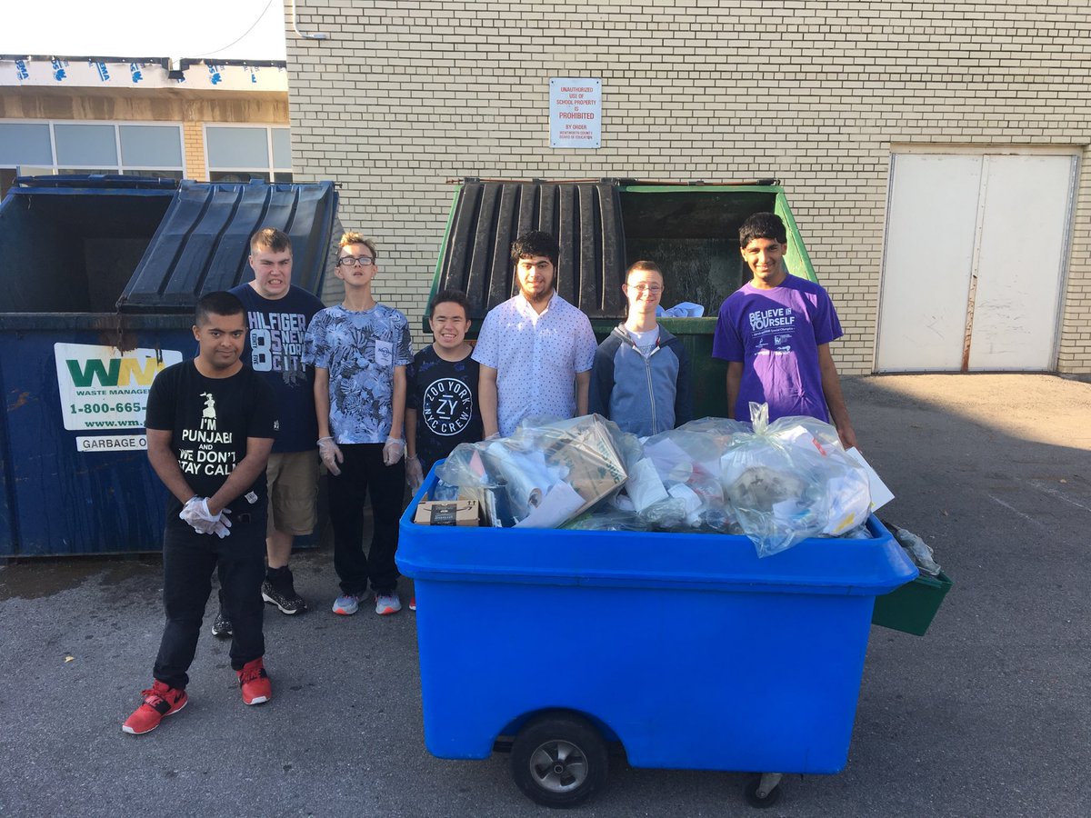 First week recycling ⁦<a href="/OP_HWDSB/">Orchard Park</a>⁩. Saved all these bags from the landfill. #recycling